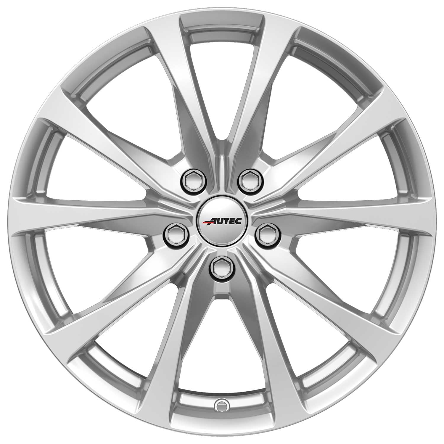 Lot de 4 jantes Autec 8,0 x 19 ET39 5 x 112 - Argent brillant - Compatible avec Audi S6 S4 A6 Q5 SQ5 S8 A8 A4