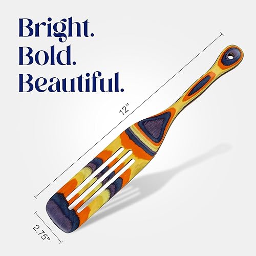 Miniatura 4 de Utensilios de cocina de madera de Pakkawood, juego de utensilios de madera para cocinar, cuchara ranurada, espátula, herramientas de cocina no