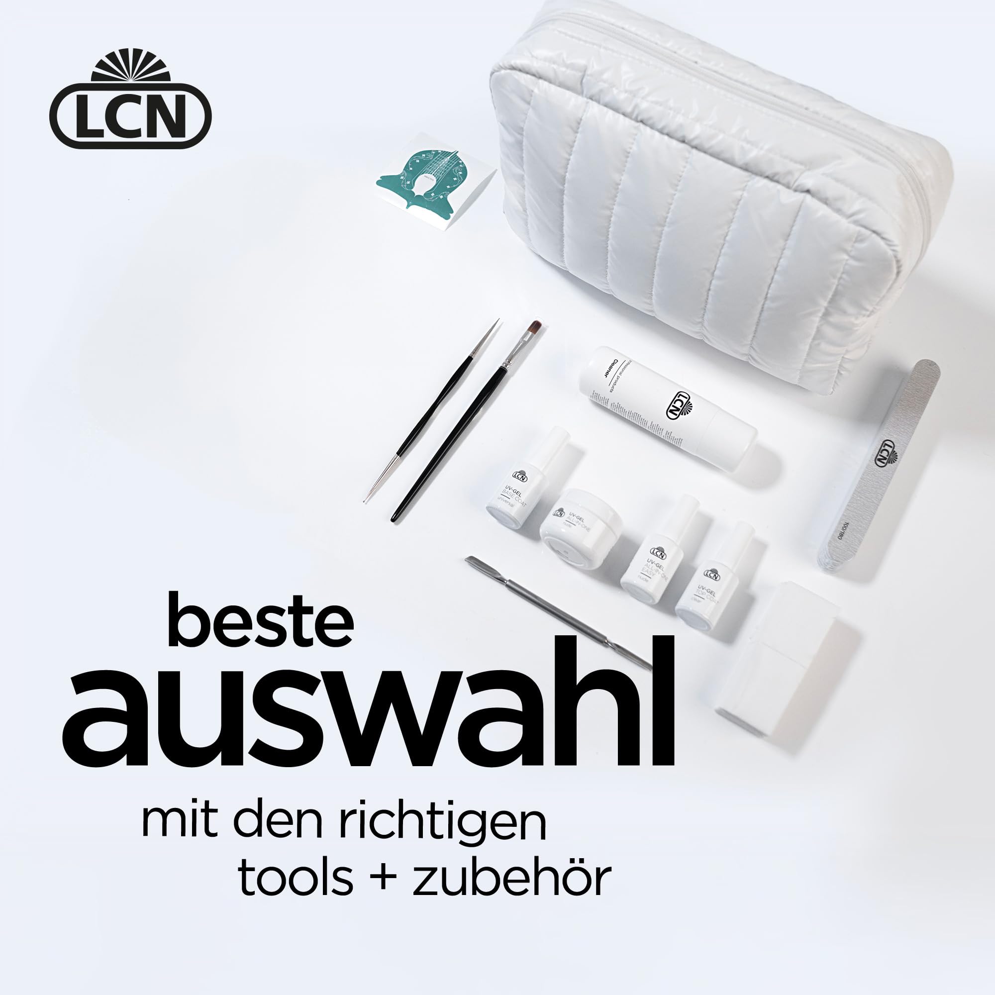 LCN Professional Starter Set - No File Gel Einsteiger Nagelmodellage-Set für Gelnägel - Komplettpaket für perfekte Nägel - Ohne LED-UV-Lampe - vegan, Säure- & HEMA-frei