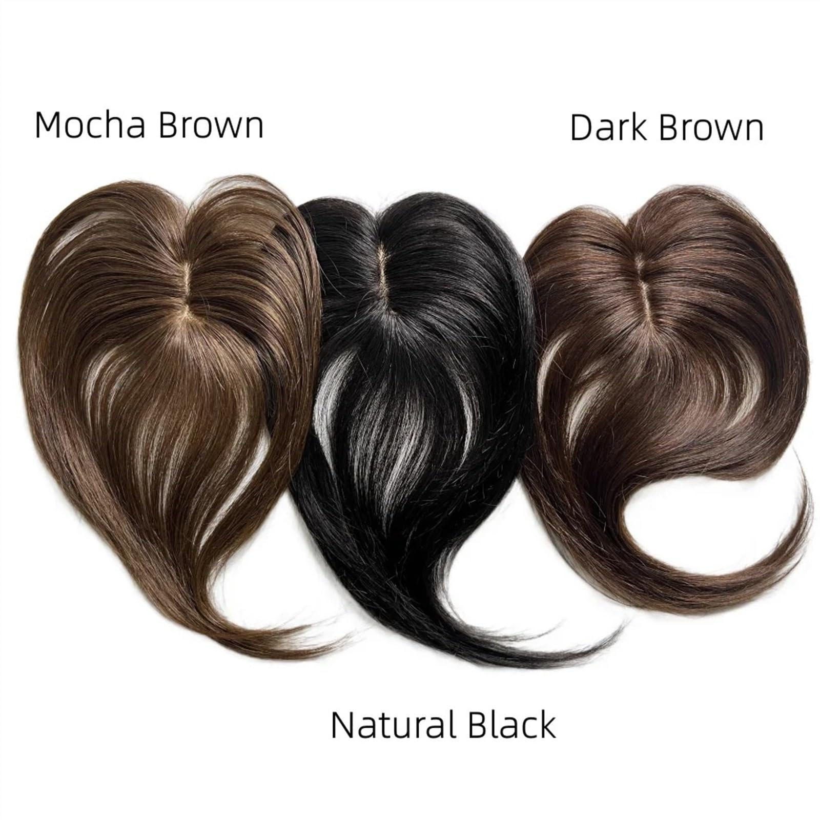 Flequillo Flequillo de Cabello Humano Natural for Mujer, Flequillo Lateral, Parte Media 3D, Extensiones con Clip, postizos Invisibles Flequillo Postizo(Dark Brown)
