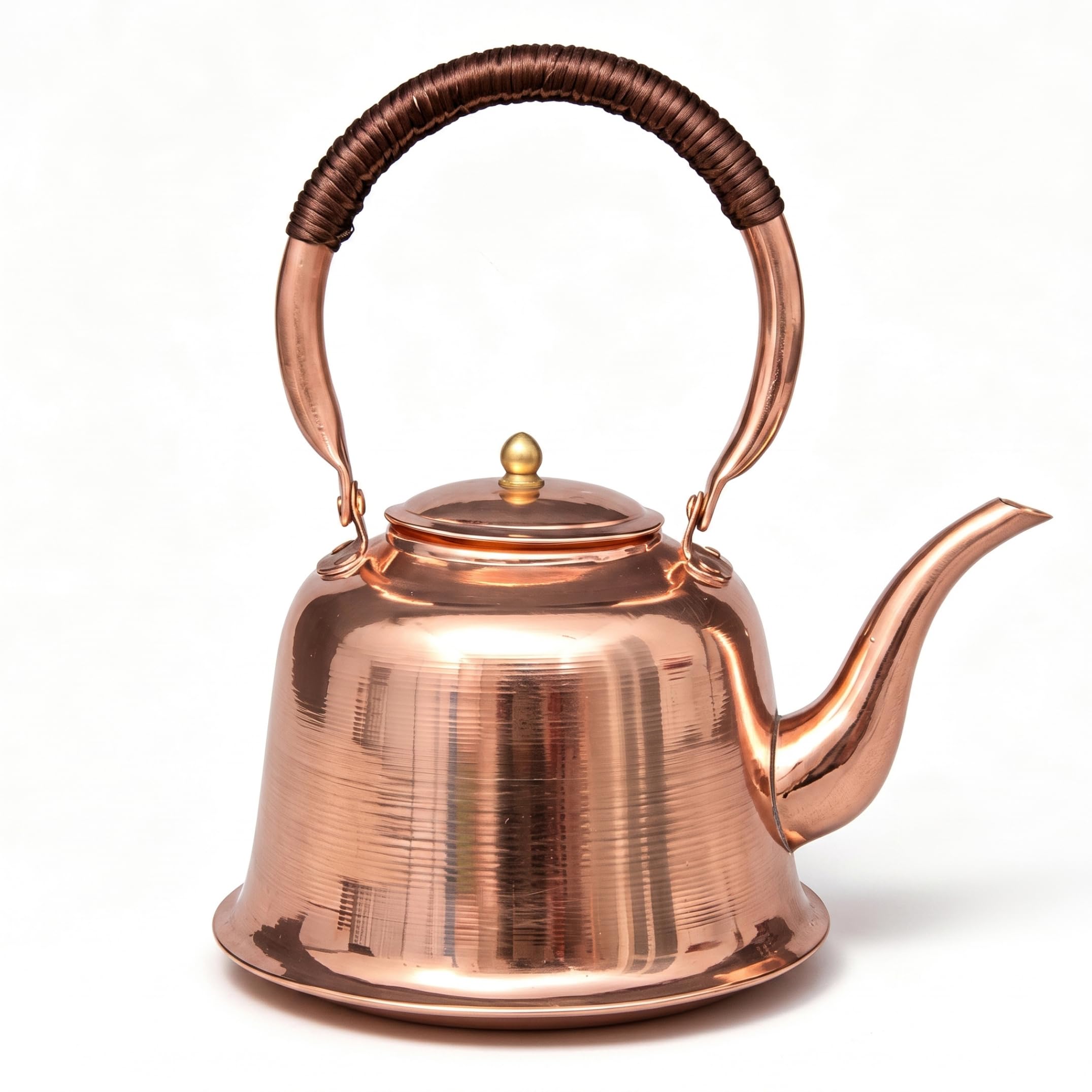 Kupfer-Teekessel, Retro 1l Kupfer-Kochkessel für Induktions- und Gasherde