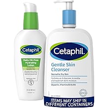 Loci&oacute;n hidratante diaria Cetaphil para el rostro, con &aacute;cido hialur&oacute;nico, lavado facial de 3 fl oz, limpiador cut&aacute;neo suave hidratante para pieles sensibles secas a normales, 20 oz, sin fragancias