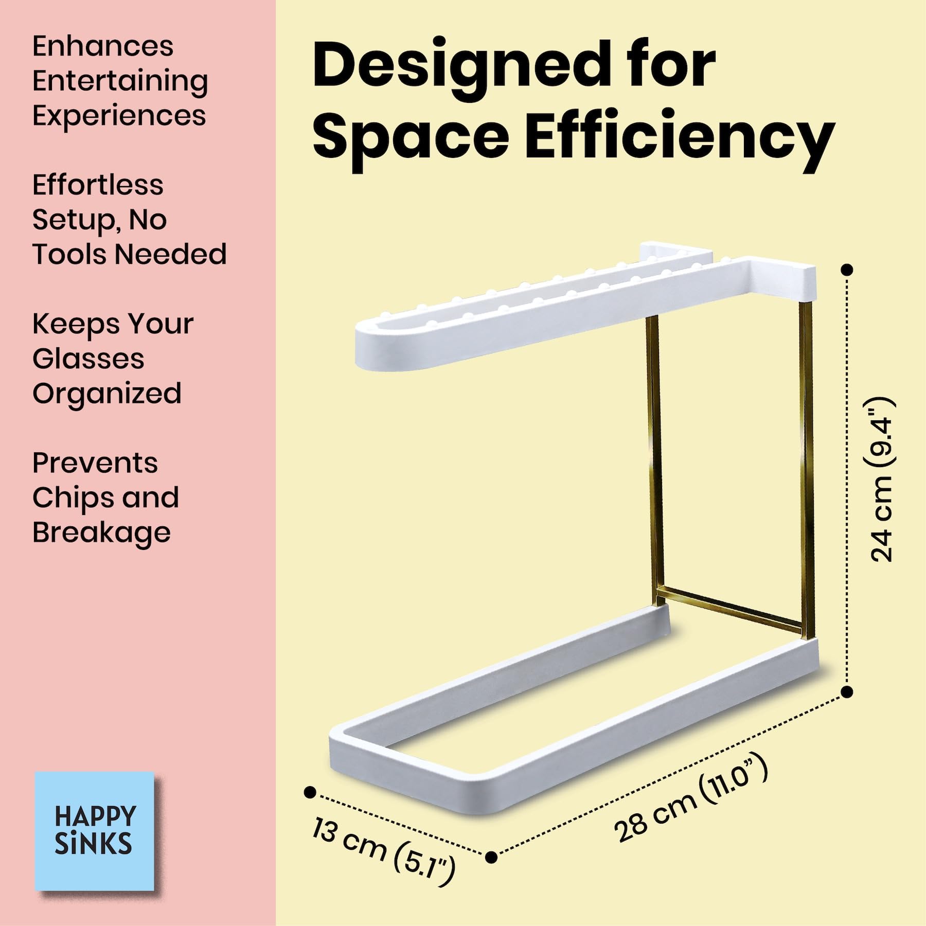 Porta Bicchieri Da Vino Da Appendere - Acciaio Inox, Per Calici, Champagne, 78x22cm - Foto 7