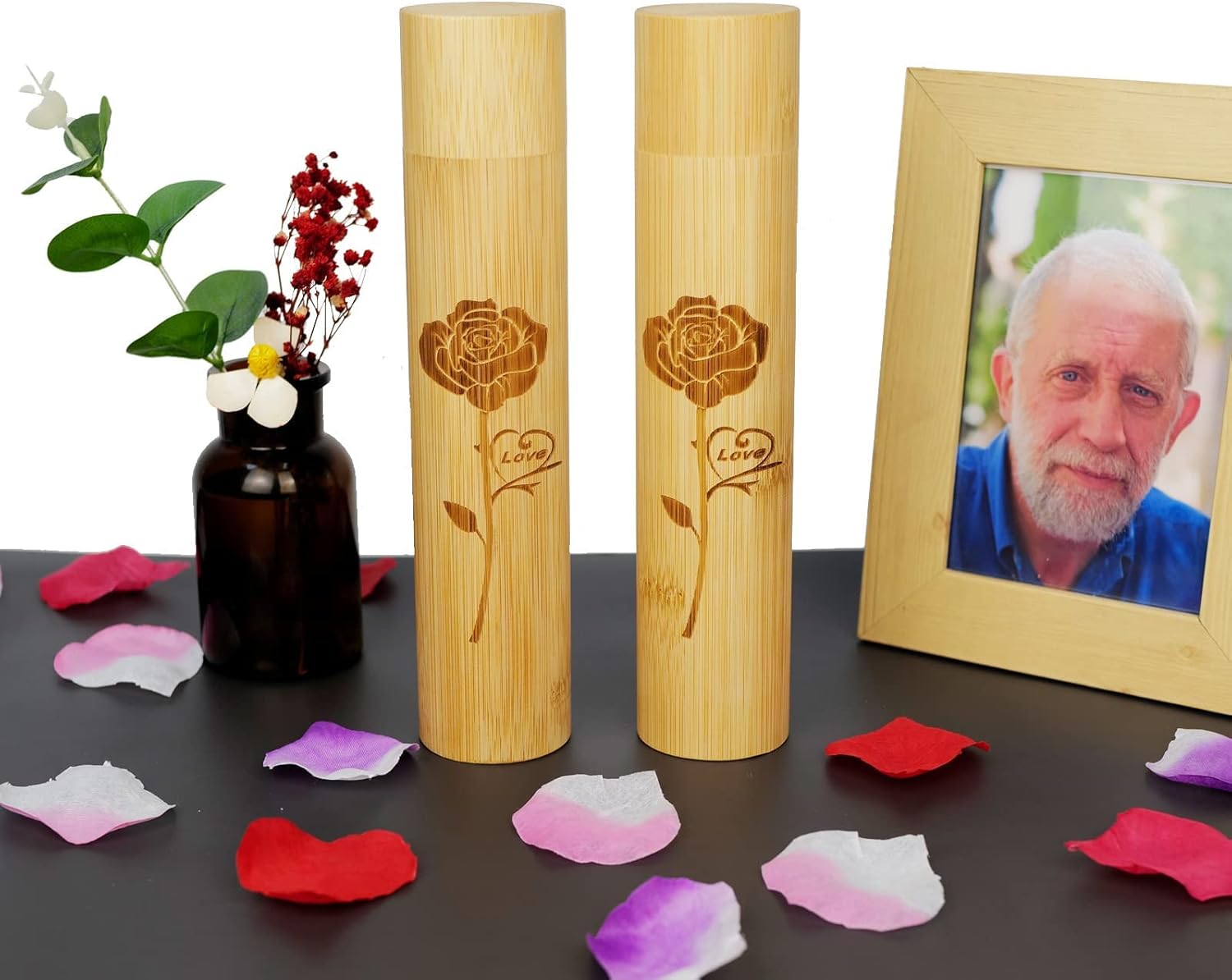 Set of 2 Small Bamboo Scattering Urns Tube for Human Ashes, ECO & Biodegradable Friendly Bamboo Spreading Cremation Tube Urn for Male Female Child Pet Ashes - Image 7