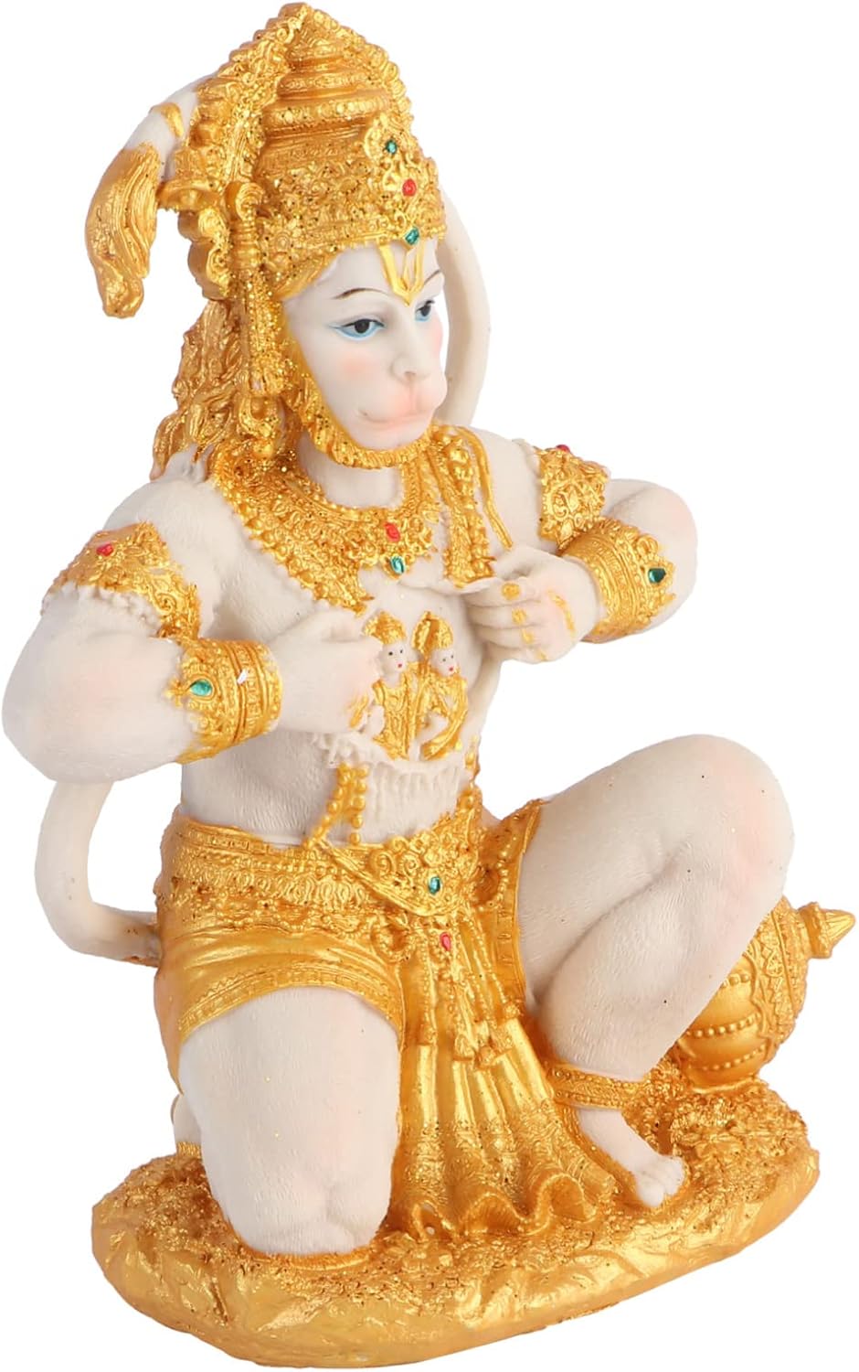 Hanuman Statue 7.9" God Hanuman Idol for Car Dashboard, Hindu God Statue, Lord Sculpture India Figurine Collection Idol Pooja Sculpture for Home Temple Car Dashboard Decor