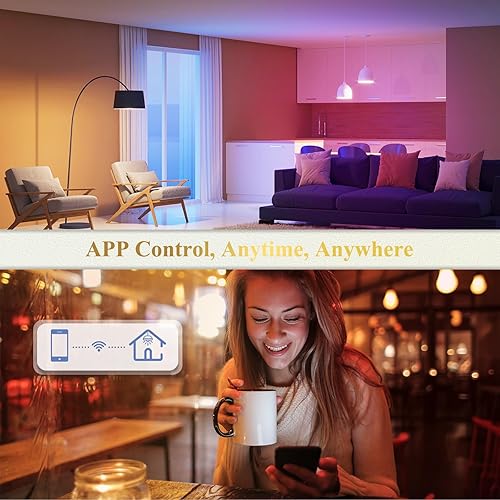 Miniatura 7 de DiCUNO Bombilla inteligente MR16 Alexa, RGBCW GU5.3 que cambia de color compatible con Google Home, regulable con aplicación, CACC 12 V, ángulo de