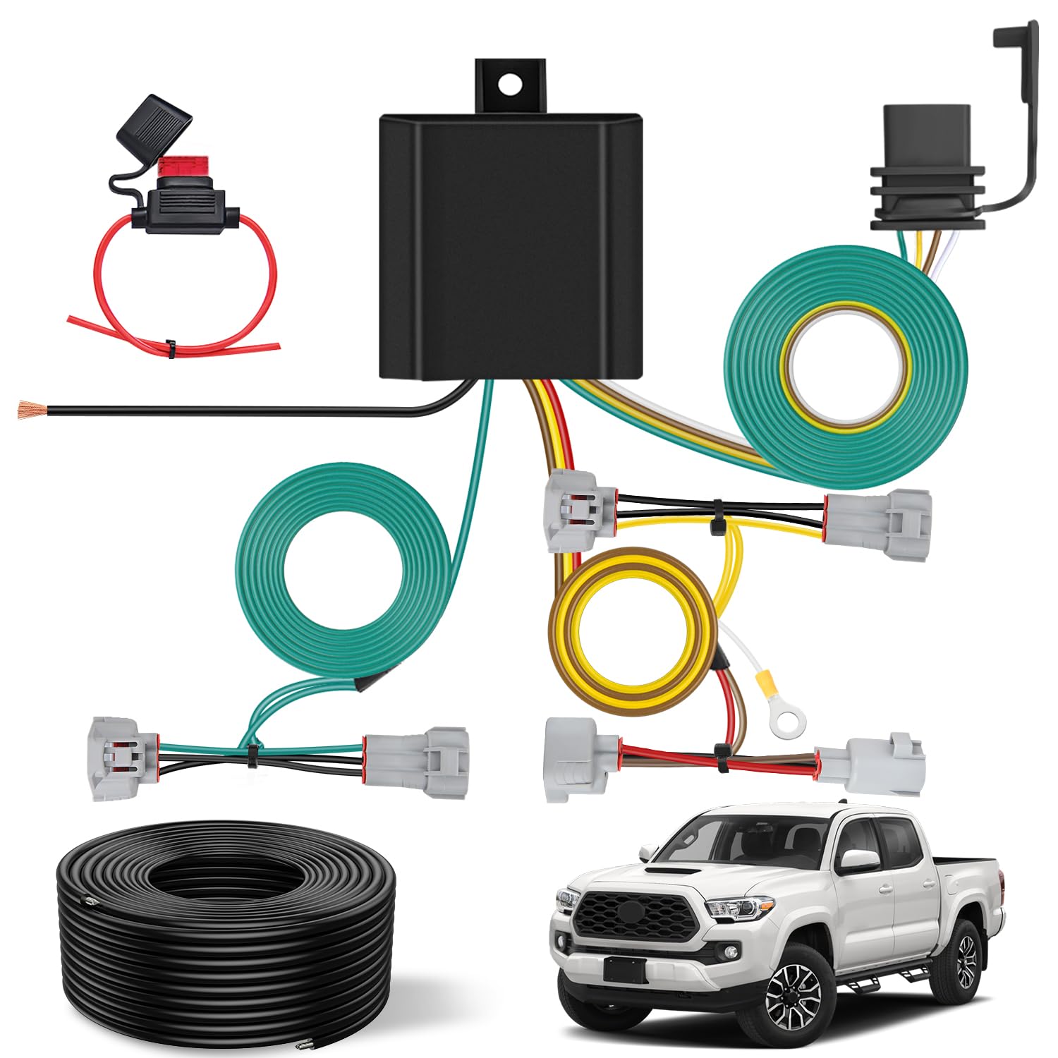 Nilight 4 Pin Trailer Wiring Harness Kit 56349 Vehicle Standard 4 Way Connector Custom for Toyota Tacoma 2016 2017 2018 2019 2020 2021 2022 2023 Simple Fit Tow Hitch Accessories