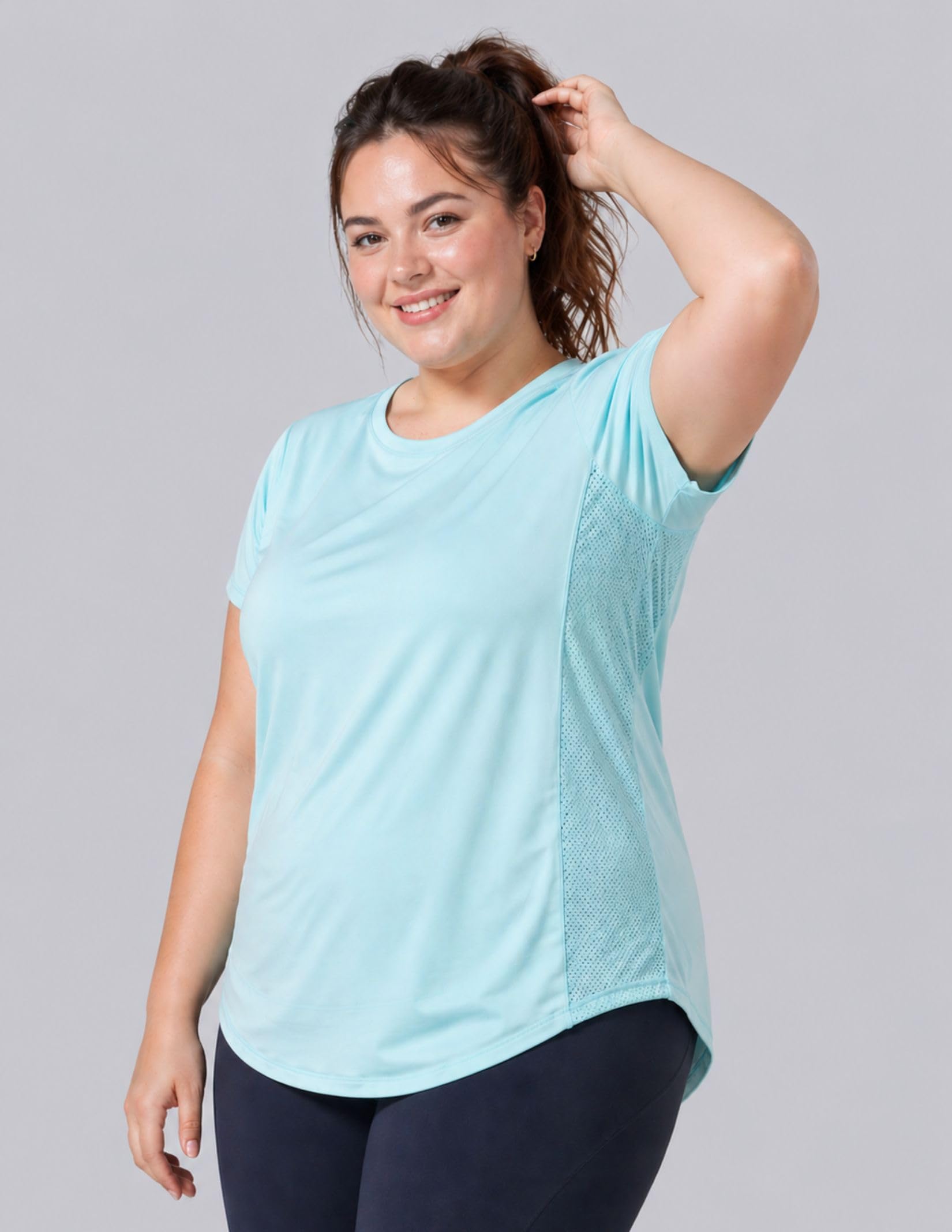 Paquete de 5: camisetas de manga corta para mujer, ajuste seco, camiseta de entrenamiento atlético para gimnasio, yoga, correr