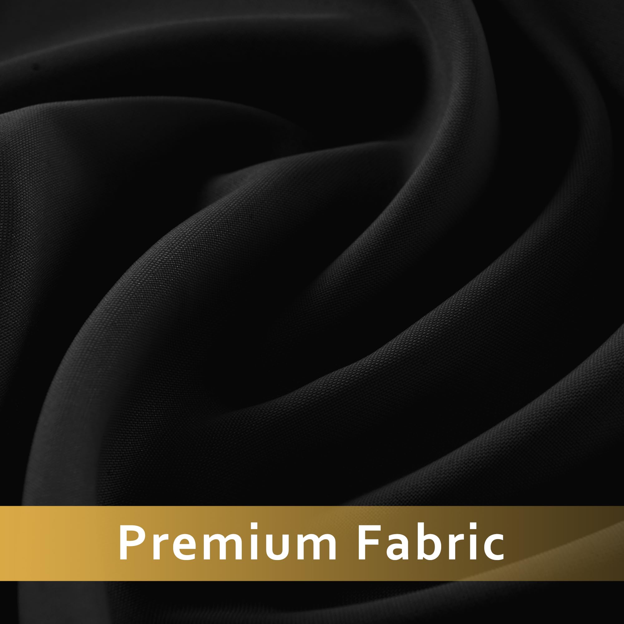 JIUZHEN Black Waterproof Polyester Table Cloth 1 Pack, Fitted Tablecloths for 8 Foot Tables, 96 x 30 Inch Rectangular Tablecloth for Events, Weddings, Parties, Banquets - 4