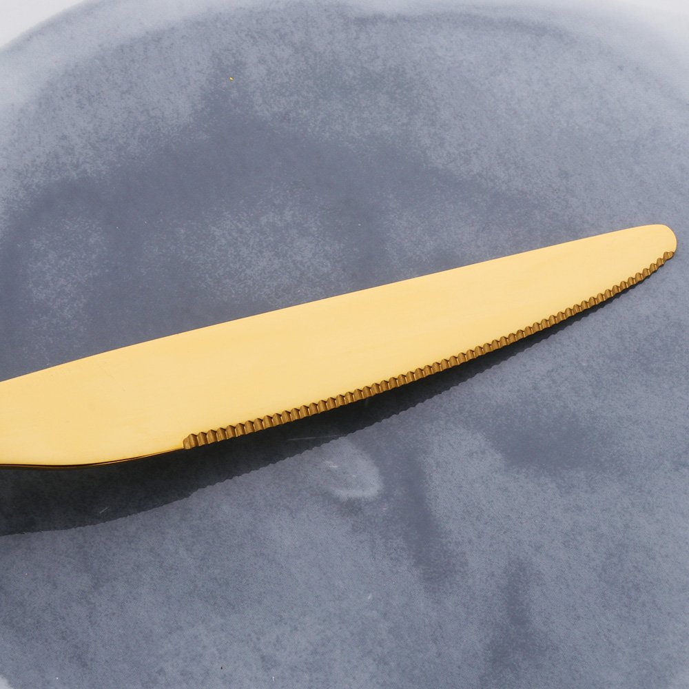 Acero Inoxidable Dorado Vajilla, 16 Piezas Cuberteria PVD Oro Set de Cubiertos Servicio para 4
