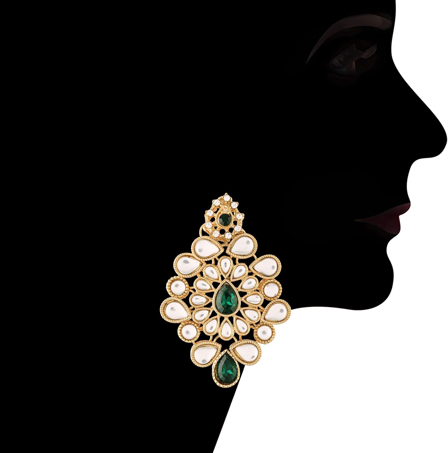 I Jewels Gold Plated Indian Wedding Bollywood Kundan with Pearl Choker Necklace Set & Maang Tikka for Women (ML26-68) - Image 4