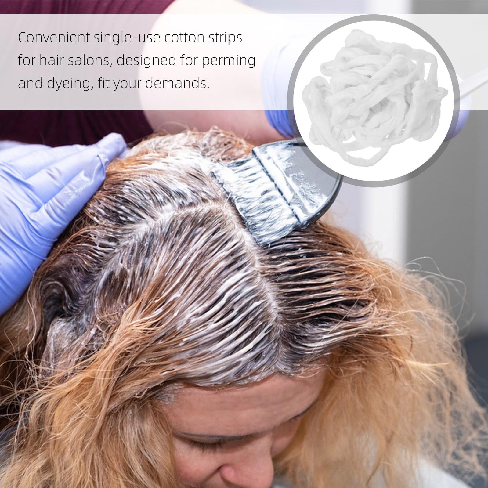 Bande de Coton Épais pour Permanente Cheveux Rouleaux de Coton pour Coiffure en Salon et Facile à Fixer pour Permanente Cheveux