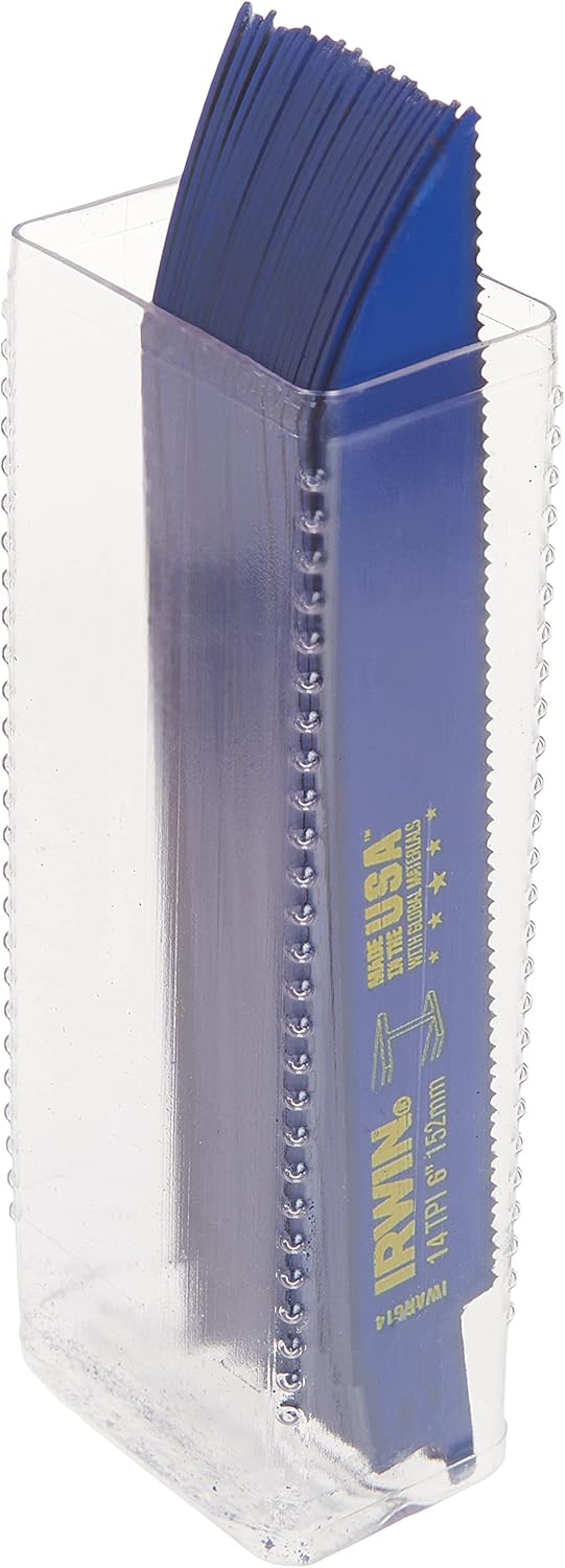 Irwin Tools IRWIN Reciprocating Saw Blades, Metal Cutting, 6-inch, 14 TPI, 25-Pack (372614B)