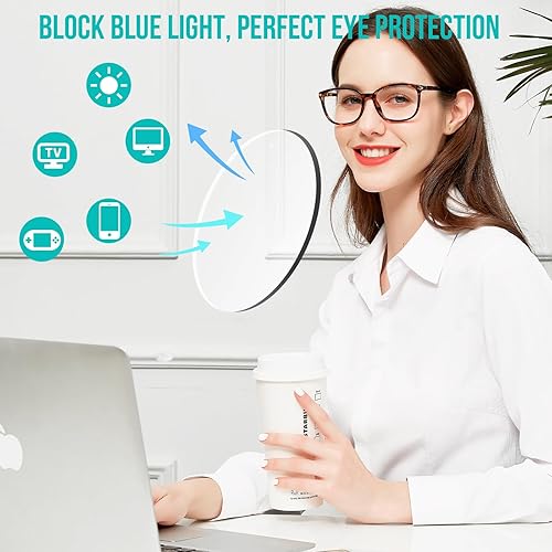 Miniatura 10 de WEMOOTANTS Paquete de 4 lentes de lectura grandes para mujer, con bloqueo de luz azul, lectores de 1.0 1.25 1.5 1.75 2.0 a 4.0