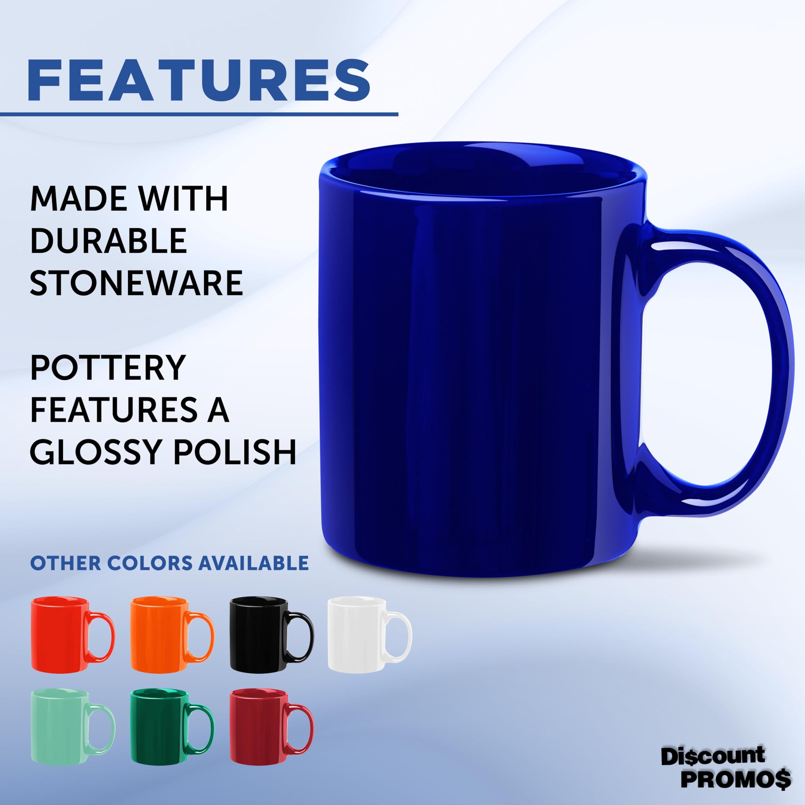 Amazon.com: DISCOUNT PROMOS Ceramic Coffee Mugs 11 oz. Set of 10, Bulk Pack  - Coffee cup set, Iced coffee cup, Gaming mug - Cobalt Blue : Home & Kitchen