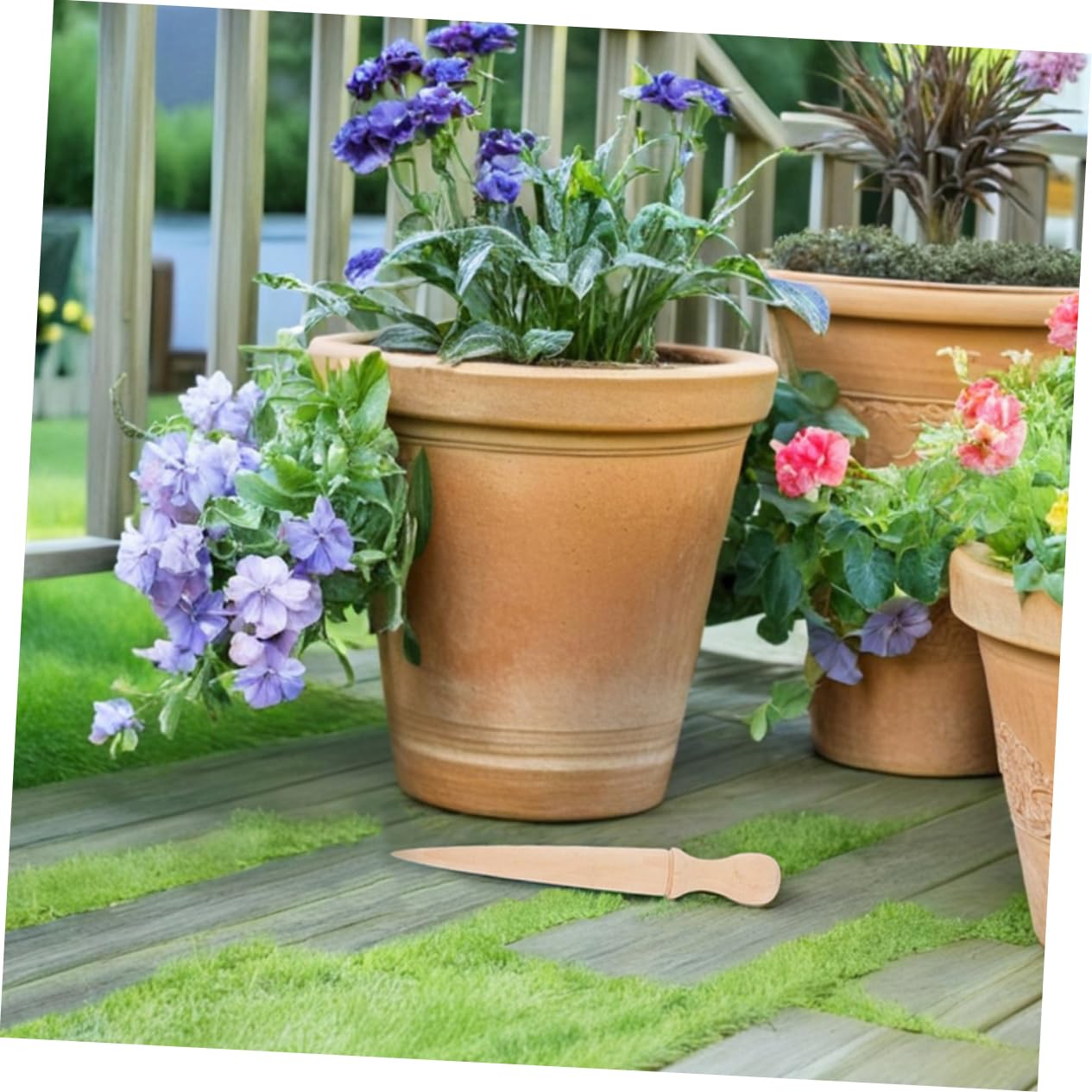 UPKOCH Herramienta De Jardinería De Perforadora De Jardín Mango De Madera Diseño Ergonómico