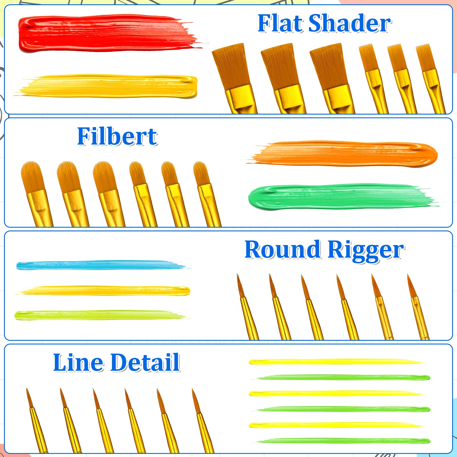 Pinsel-Set mit 270 Stück, 24 Stück mit 240 Pinseln, 30 Farbschalen, wertvolle Pinsel- und Paletten-Set, Acrylfarben-Pinsel-Sets für Öl- und Aquarellmalerei