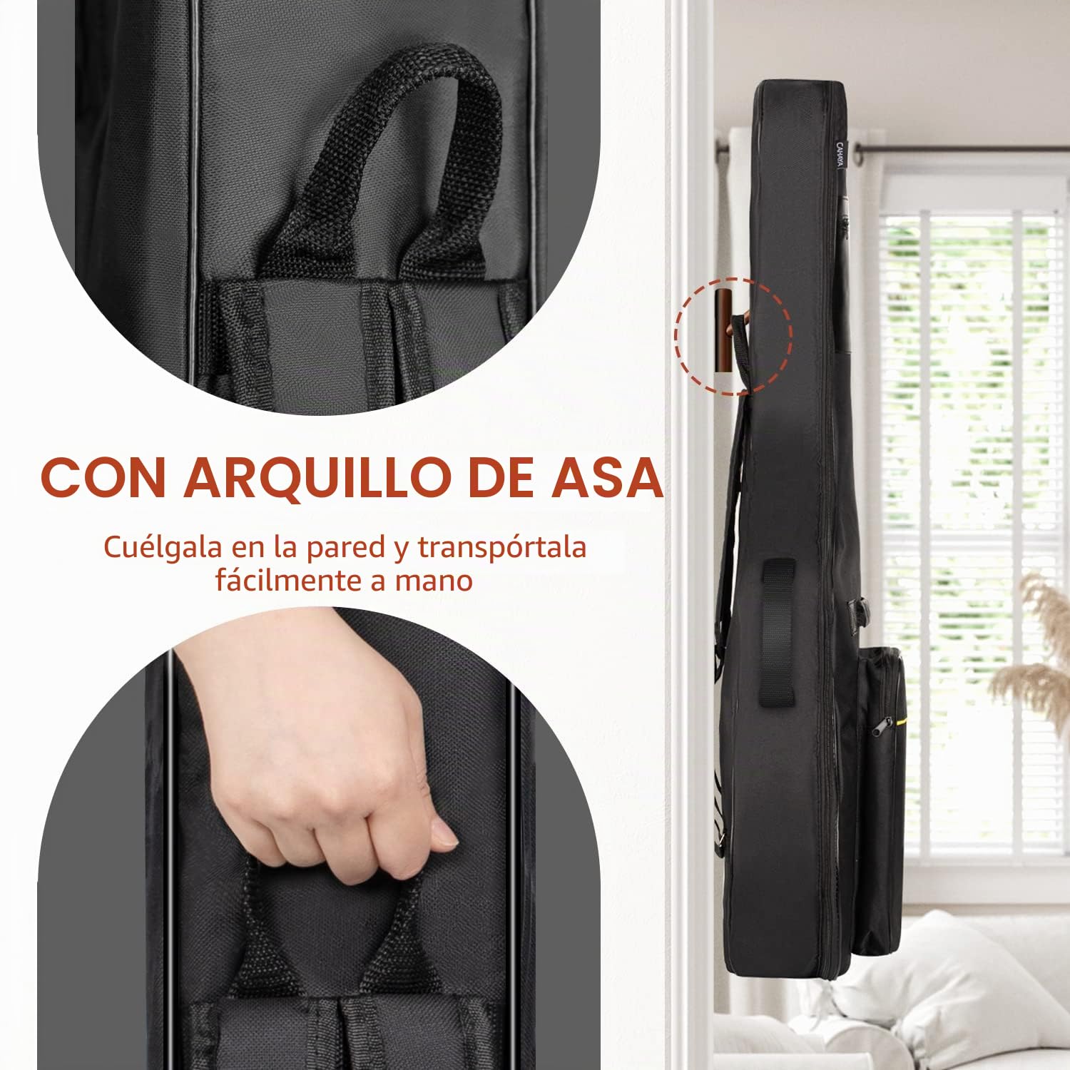 CAHAYA Funda para Guitarra acústica, Impermeable, Acolchada, para Guitarras de 39, 40, 41 Pulgadas