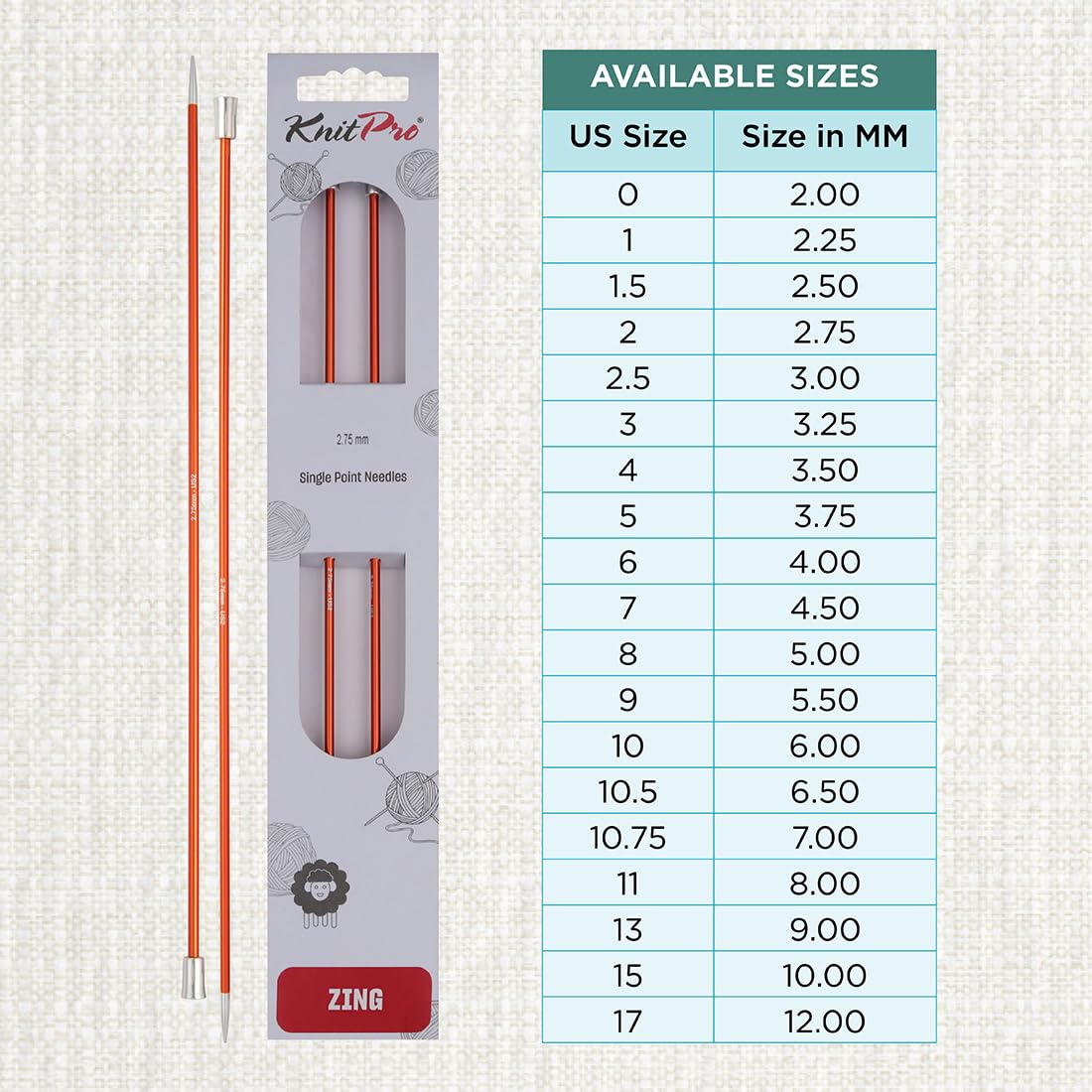KNITPRO ZING BREINAALDEN SET 40CM 2.50-6.00MM KNITPRO ZING BREINAALDEN SET 40CM 2.50-6.00MM