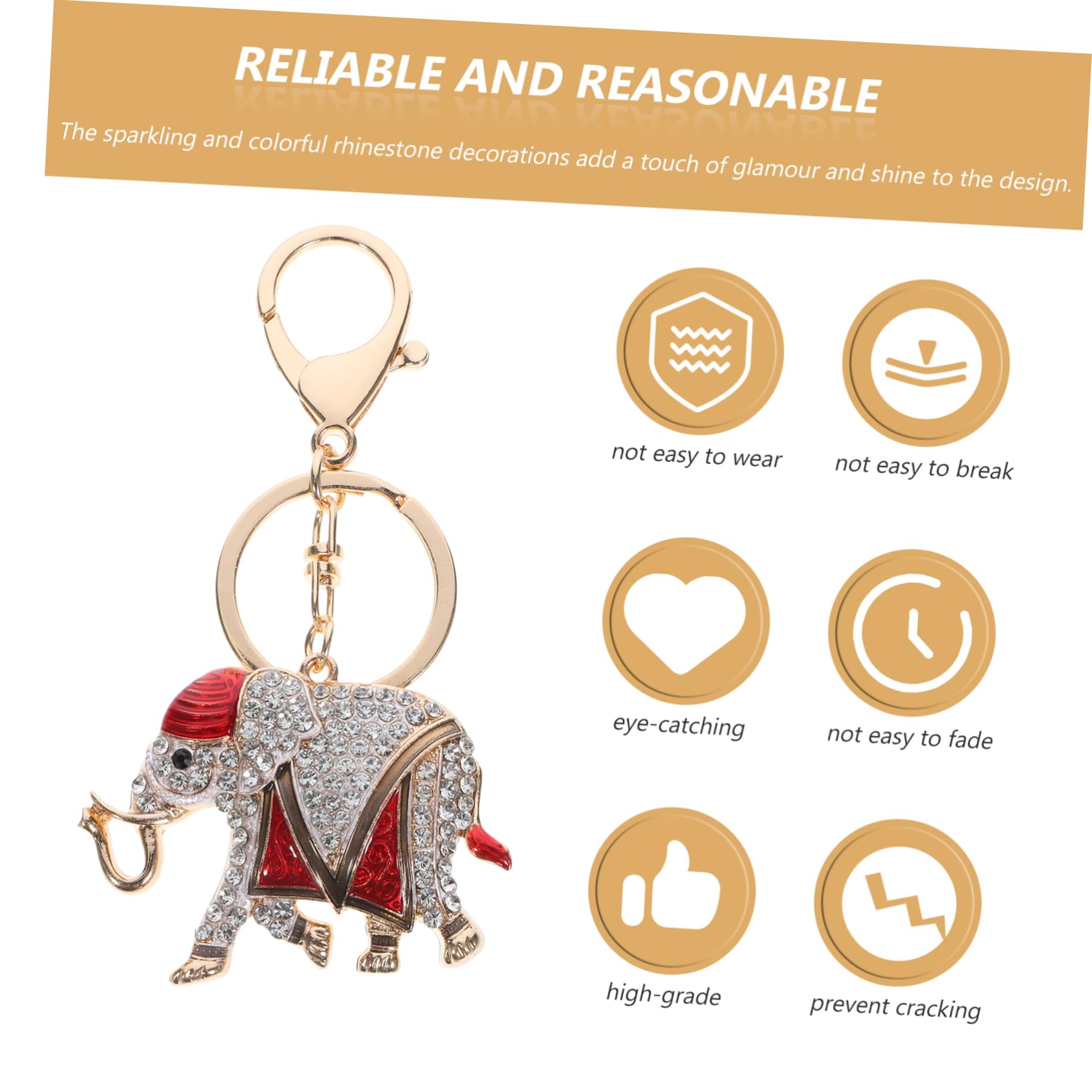 PACKOVE 4 Piezas Elefante Llavero Llavero Bolso Encanto Mochila Encantos Mochila Colgante Diamantes De Imitación Bolso Colgante Pequeño Diamantes De Imitación Aleación De