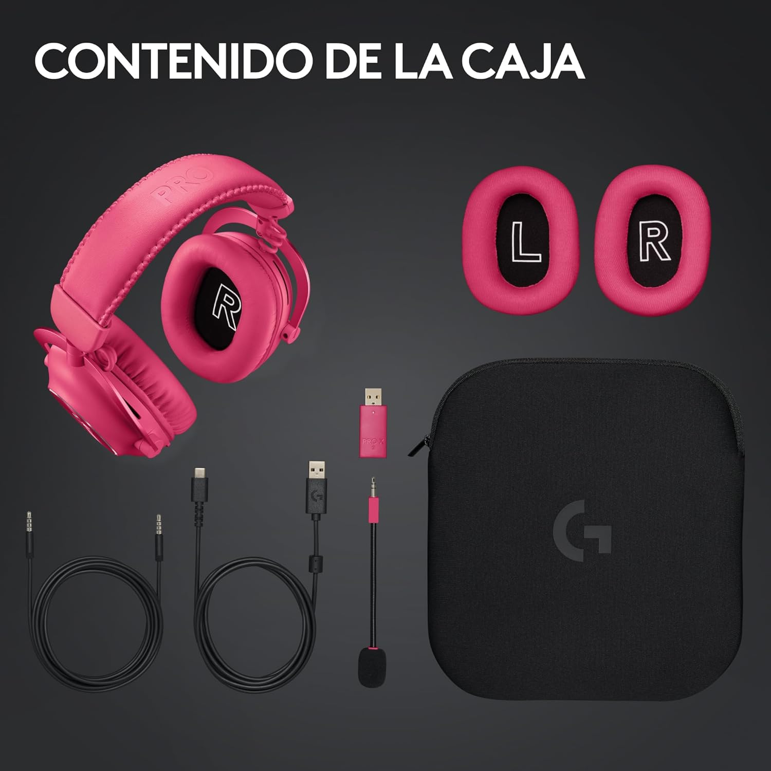 Logitech G PRO X 2 LIGHTSPEED Auriculares gaming inalámbricos, mic. brazo desmont., transductores grafeno 50 mm, DTS:X 2.0-7.1 Surround, Bluetooth/USB/3.5 mm Aux, PC, PS5, PS4, Nintendo Switch-Magenta 10