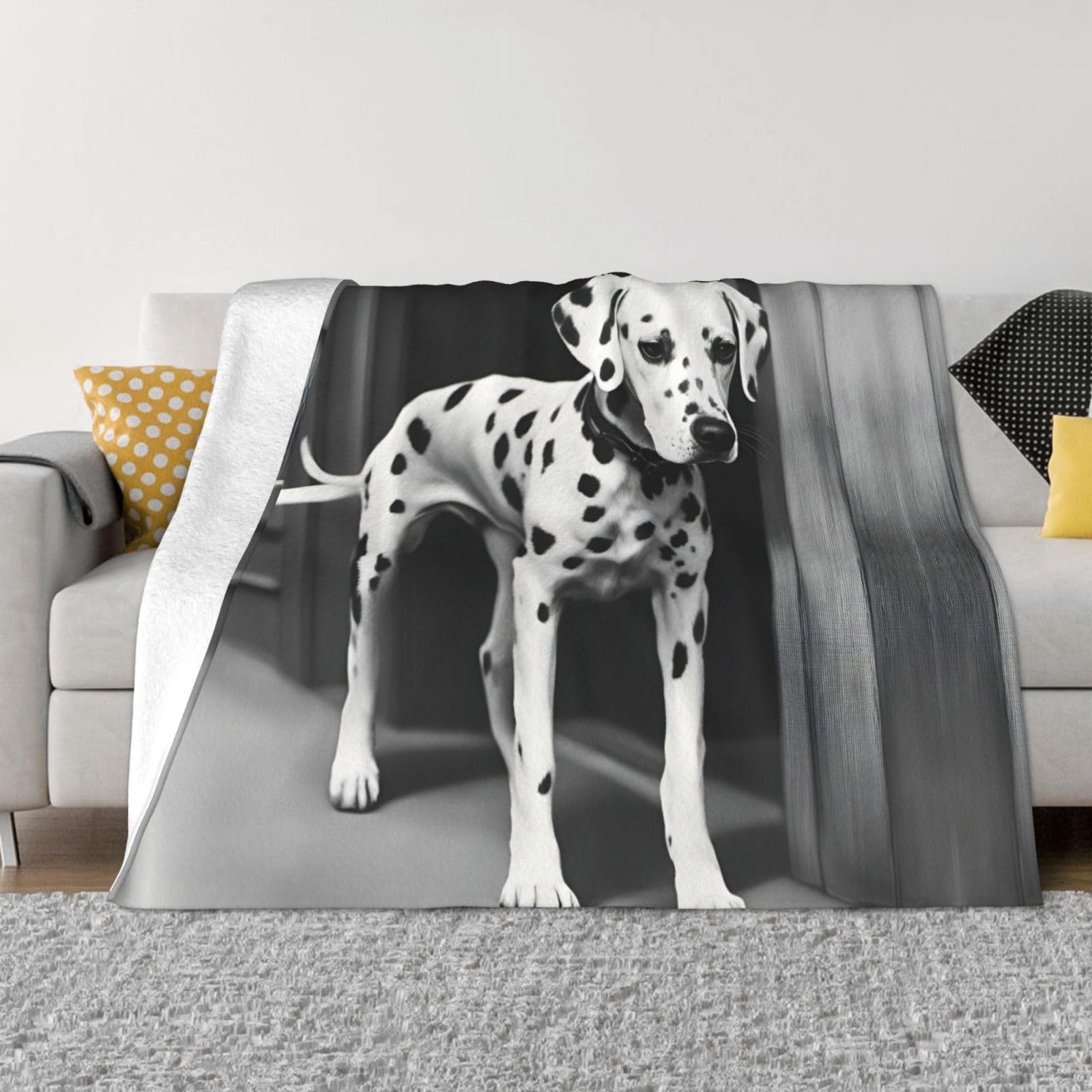 Couverture en flanelle Dalmatien plaid chaud canapé lit voyage