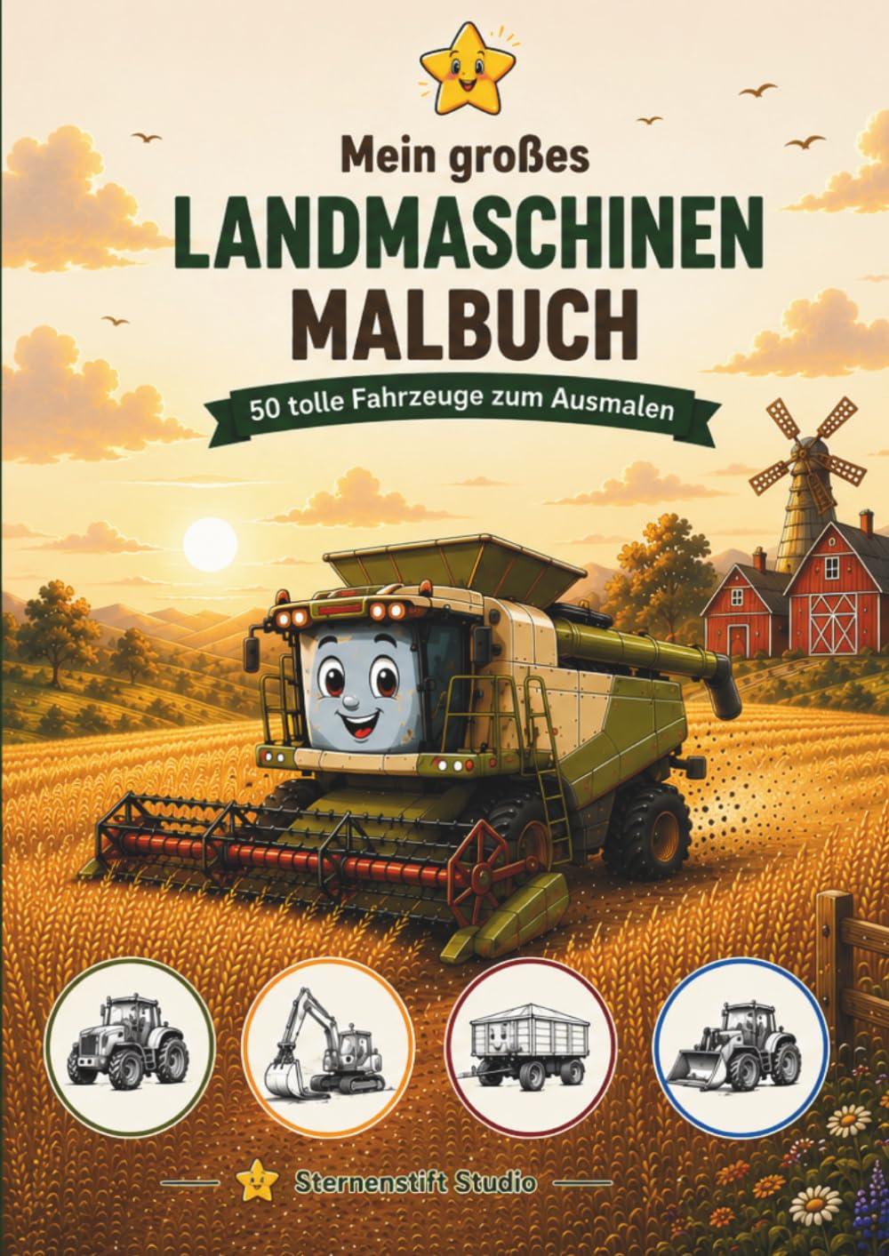 Mein großes Landmaschinen-Malbuch: 50 tolle Fahrzeuge zum Ausmalen