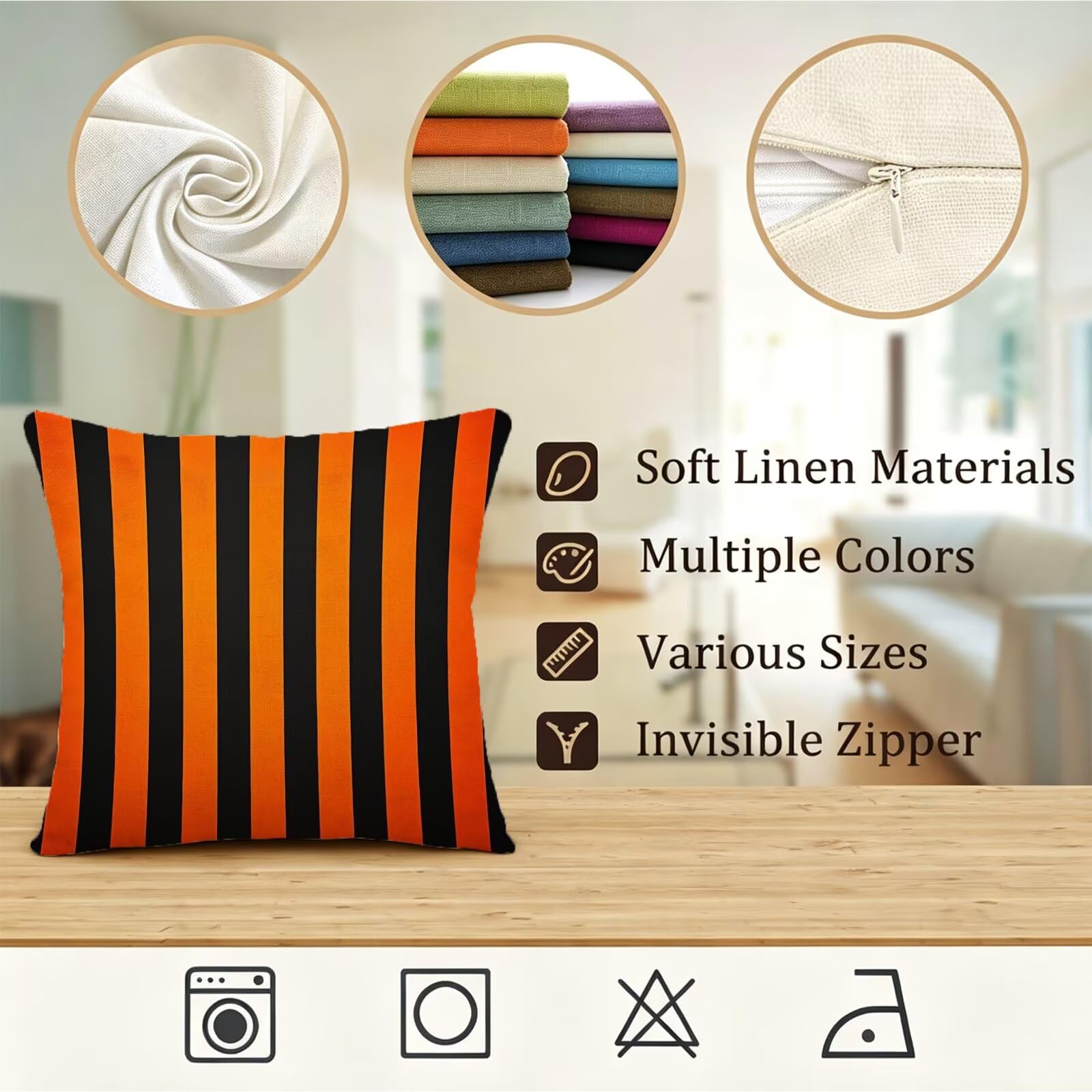 Juego de 4 Fundas Cojín 45x45 Rojo Lino Cojines Sofa Cuadrado GJ-71