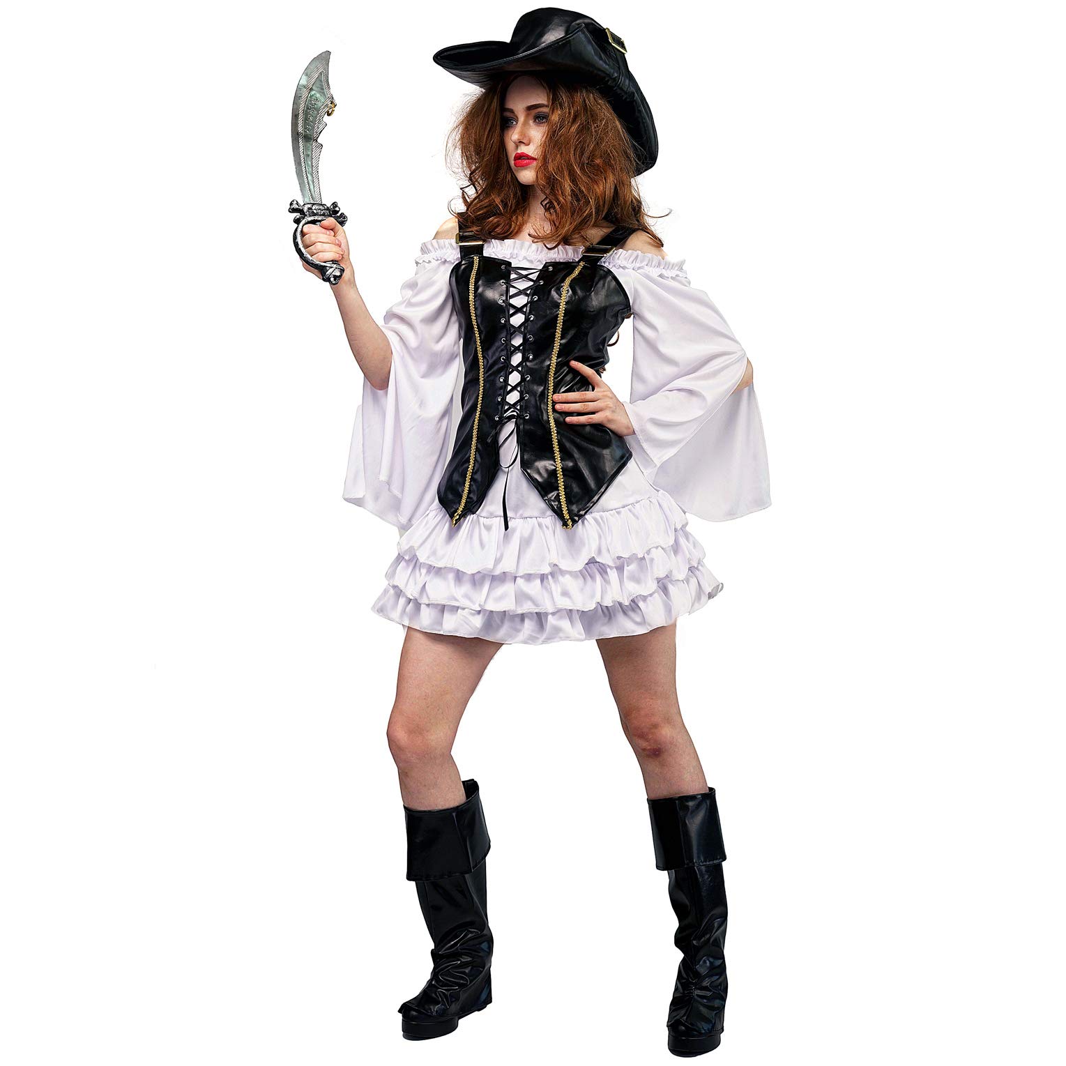 DSplayWomen's Pirate Buccanner Fancy Dress Costume Outfits
