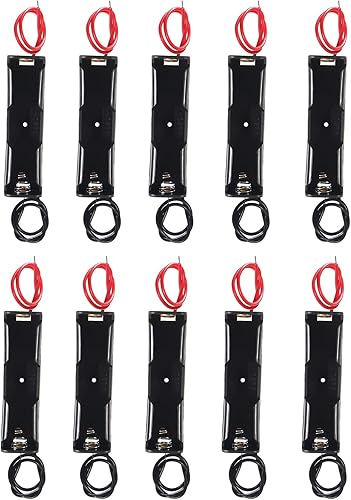 DIANN 10 unids 18650 soporte de batería individual 1x 3.7V 18650 soporte de batería 18650 titular de batería con cables