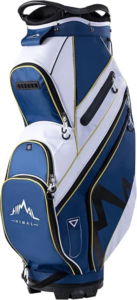 UNIHIMAL 14-Way Golf Cart Bag with Organizer Divider & Rain Cover (Navy Blue)
