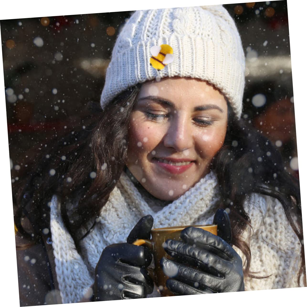 GLSTOY DIY Bee Craft Materials 15pcs Wool Felt Bee Charms Decorations for Boys and Girls