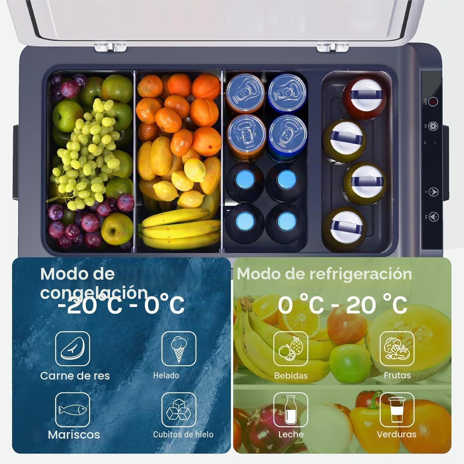 WOLTU Nevera Eléctrica para Coche 30L, Refrigerador Portátil Modo Eco, Congelador de Compresor DC 12/24 V, Mini Nevera Portátil para Camping, Viaje, Coche, Barco