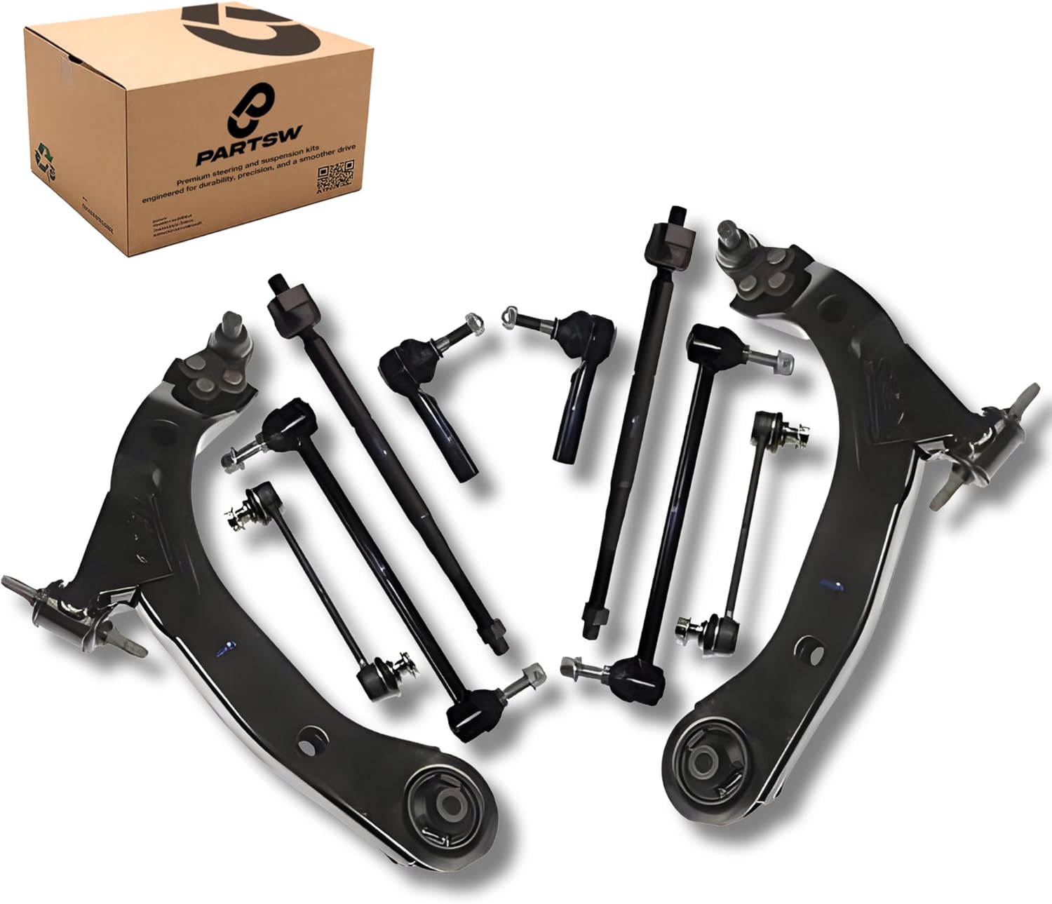 10pc Front Rear Suspension Kit Replacement CB90093 CB90094 ES800030 ES80479 EV80445 K80252 K90313 fits Saturn Ion 2003-2007 Non Turbo Models w FE1 Suspension Tie Rod Sway Bar Control Arm Kit