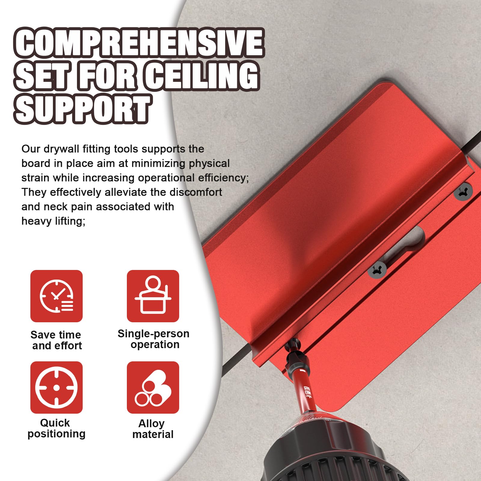 2 Pieces Roof Plaster Positioning & Fixing Board, Drywall Plasterboard Ceiling Auxiliary Fixing Tool, Heavy Duty Drywall Fitting Tool, Supports The board in Place While Installing — Amazon image 7