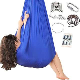 Sensory Swing Indoor Outdoor Used, Therapy Swing Great for Adults Special Needs, for Autism, Aspergers, ADHD &SPD, Cuddle Swing Hammock Kit - Hardware Included (150x280CM)
