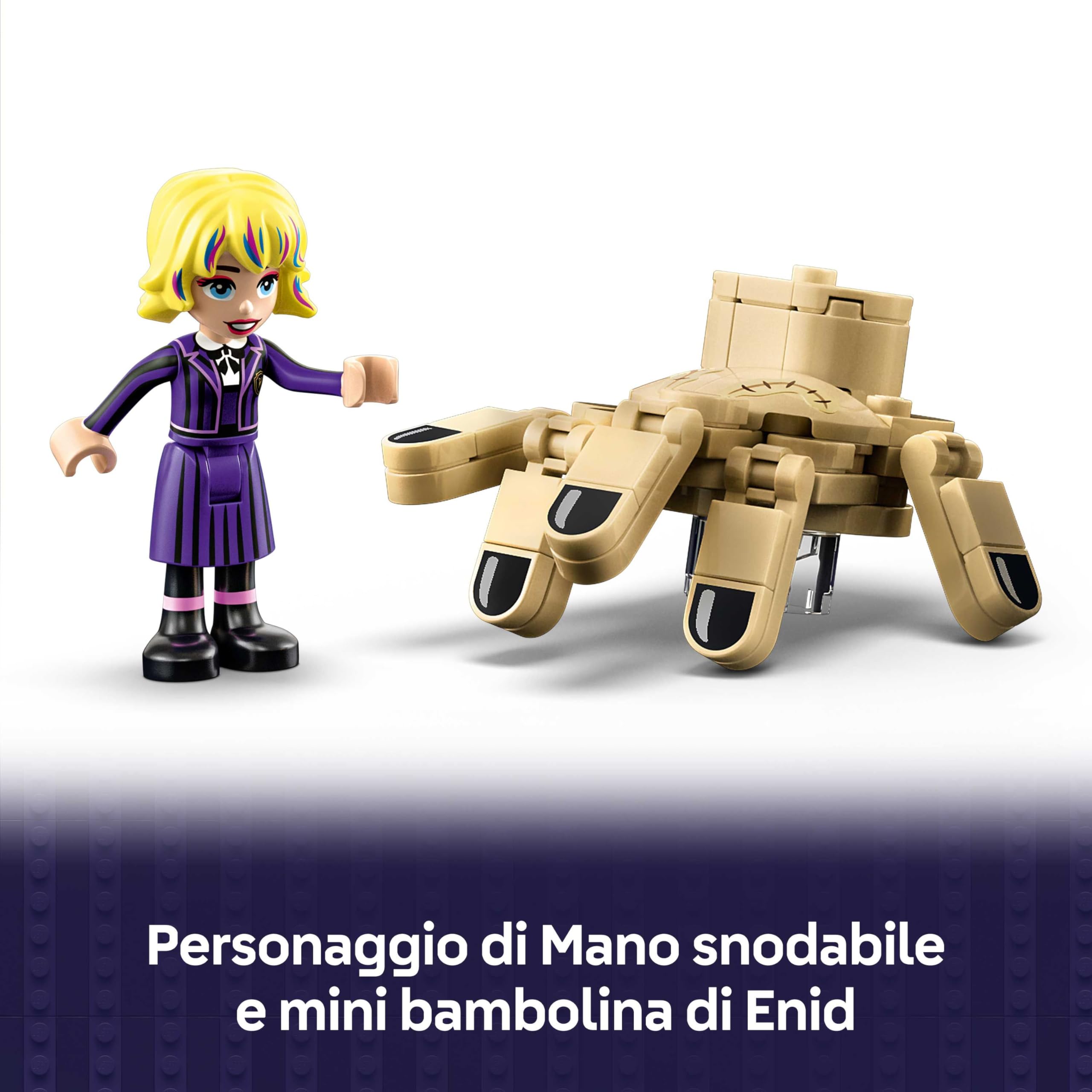 LEGO Wednesday Appartamento di Mano - Giocattolo da Esposizione con Mini Bambolina di Enid, Figura di Mano e Accessori - Regalo per Bambine e Bambini Fan della Serie TV da 10 Anni in su - 76785