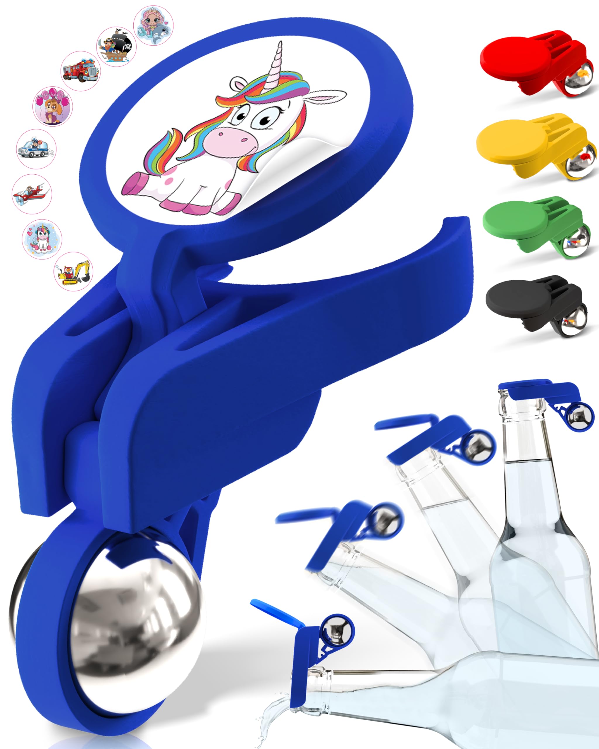 FlyExFully Automatic Bottle Stopper Wasp Protection for Bottle Caps Screw Caps Cover Glass Bottles PET Bottles Beer Cola Water (5 x Colourful + Children)