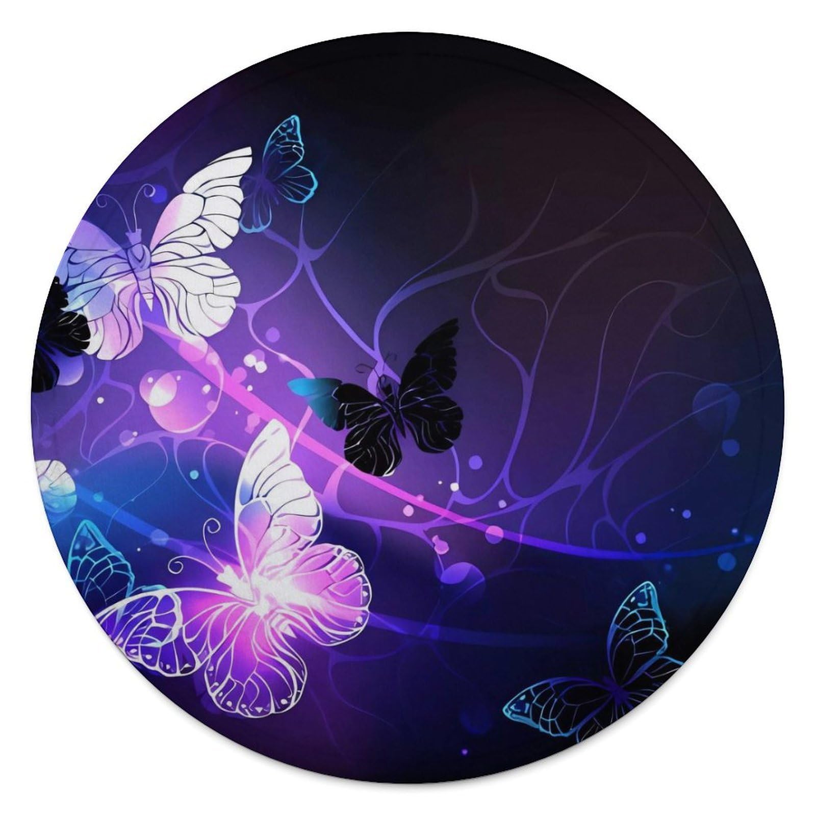Couverture ronde en flanelle motif papillon lumineux cadeau idéal