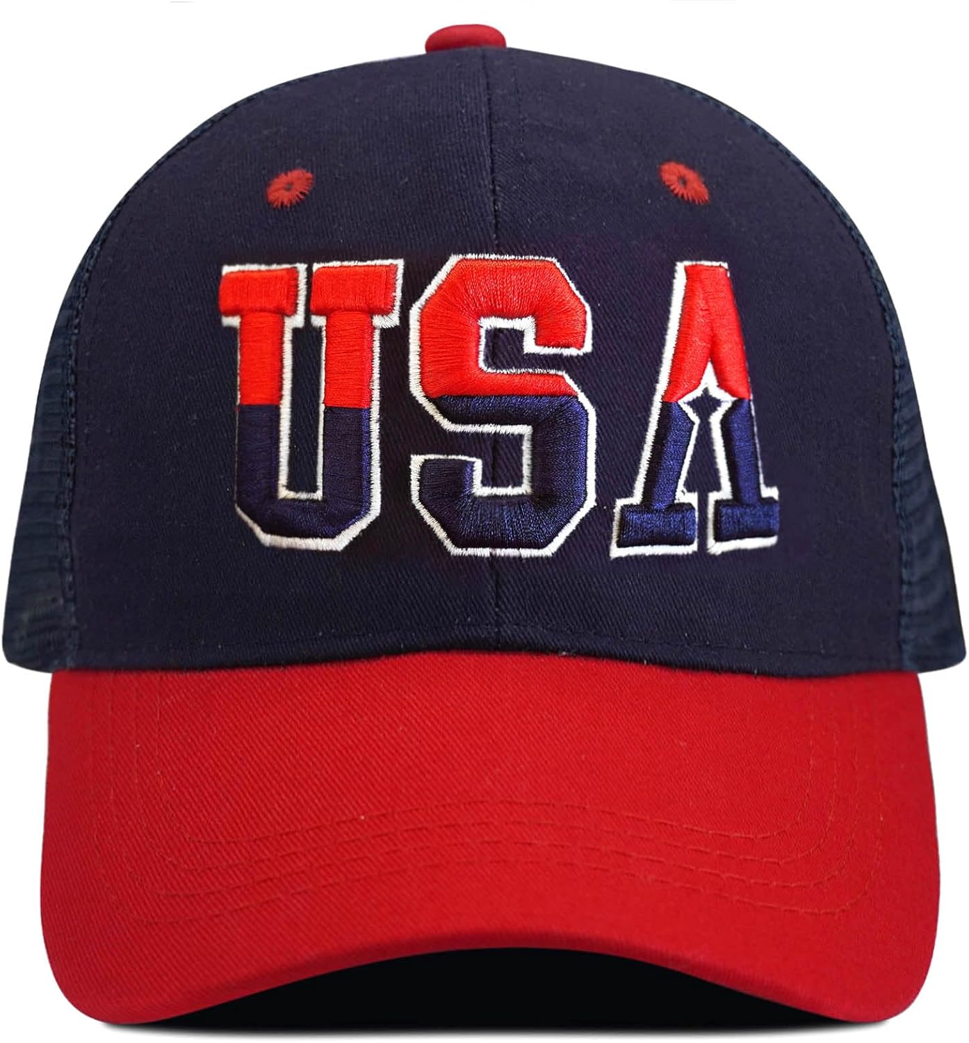 LELVK American Flag Patriotic Baseball Cap | Embroidered USA Flag 100% Cotton Adjustable Hat for Men & Women