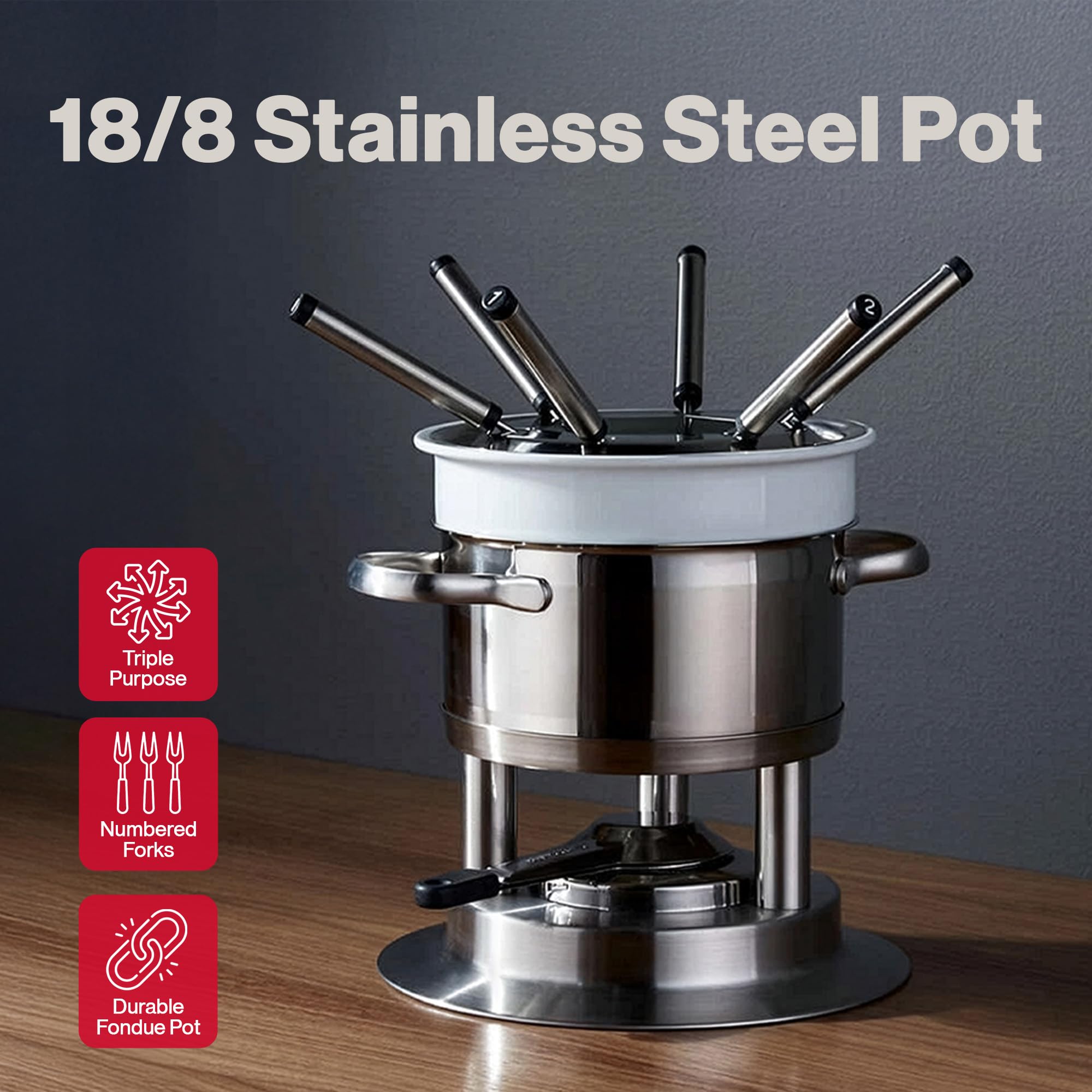 Amazon.com: Swissmar Arosa 11-Piece Stainless Steel 3-in-1 Fondue