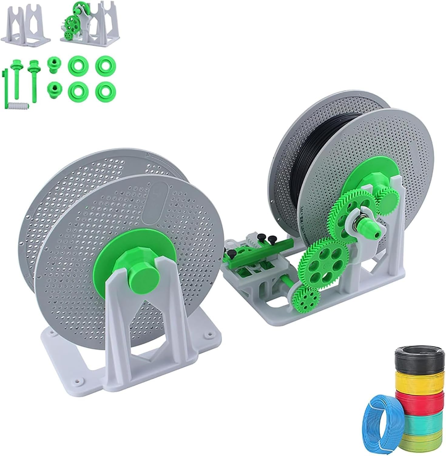 LMRXOFE 3d Printing Hand Crank Filament Spool Winder - Preassembled For 1kg Spools, Prevents Tangling, Saves Time, Perfect For 3d Printing & Welding Efficiency