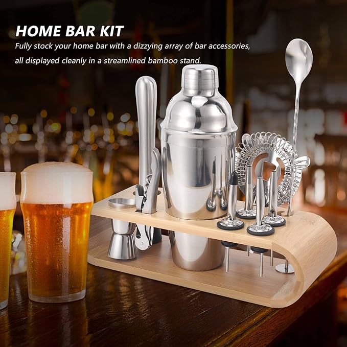 Kit de Bartender, Set de Coctelera 12 Piezas, Acero Inoxidable miniatura 4