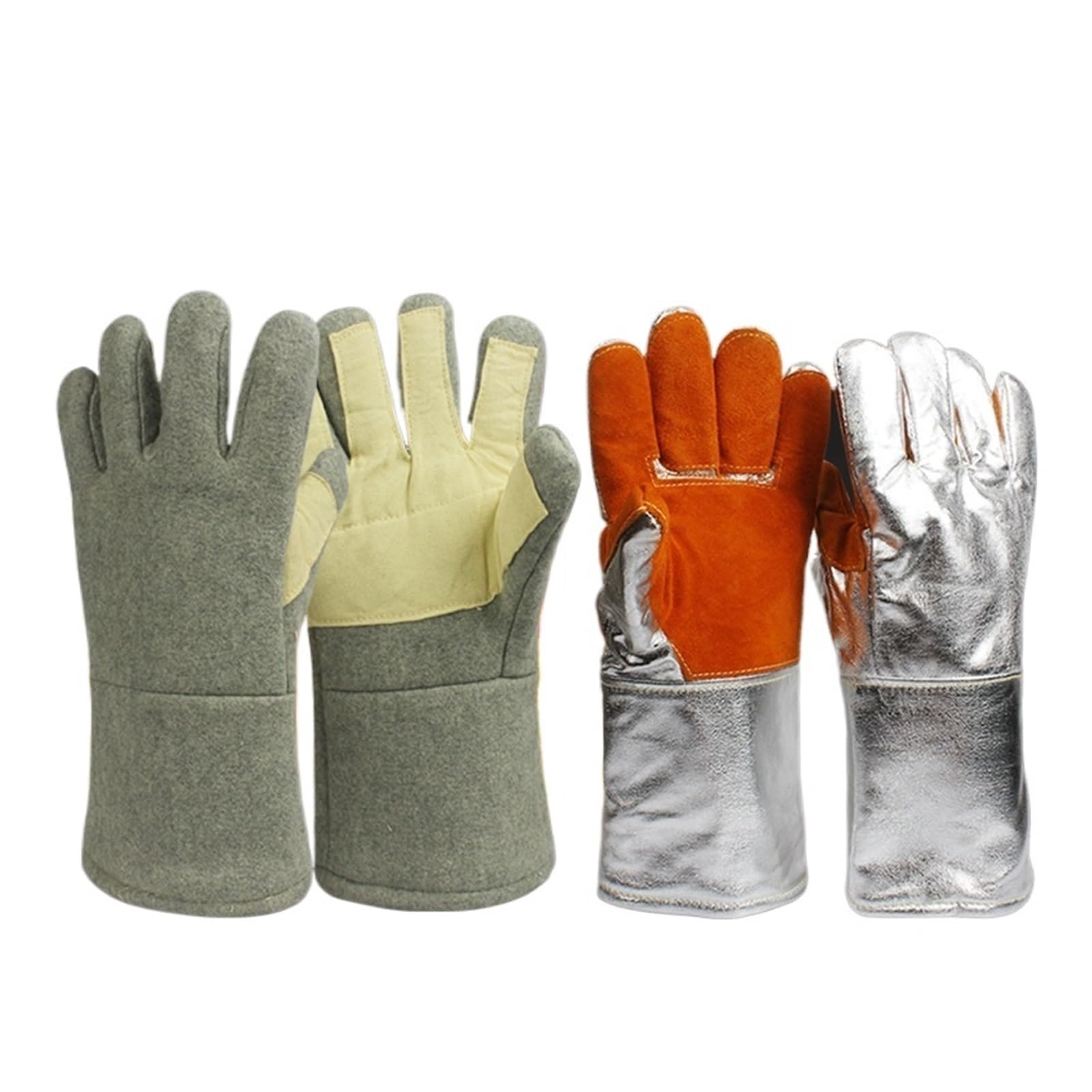 Ignifugo Guanti Resistenti Alle Alte Temperature 300 Gradi 500 Gradi Isolamento Ignifugo E Scottante Fusione Foglio Di Alluminio Guanti Da Forno A Microonde A Cinque Protezione resistente al calore(Mo