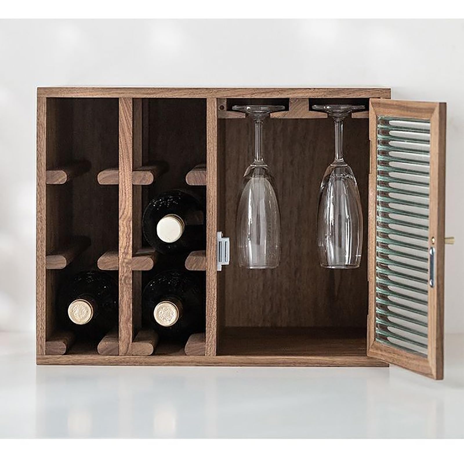 Amazon.com: North American Black Walnut Home Minimalist Wine Cabinet, Solid  Wood Tabletop Decorative Creative Wine Rack, Countertop Wine Storage  Cabinet, Horizontal Wine Bottle Rack And Inverted Wine Glass Holder : Home &