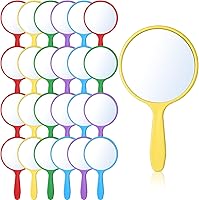 Jetec 25-Pack Small Handheld Mirrors with Handles - Portable Round Makeup Mirrors for Kids, Travel, Crafts, Classroom & Gifts (Multicolor)