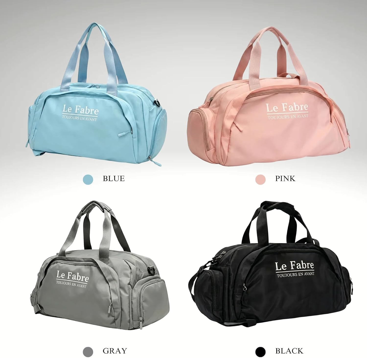 Gym Bag with Shoe Compartment, 18.5” 30 Litres Lightweight Nylon Gym Duffel Bag for Men & Women, Spacious Workout & Travel Sports Bag Dance Ballet Bags (Pink)