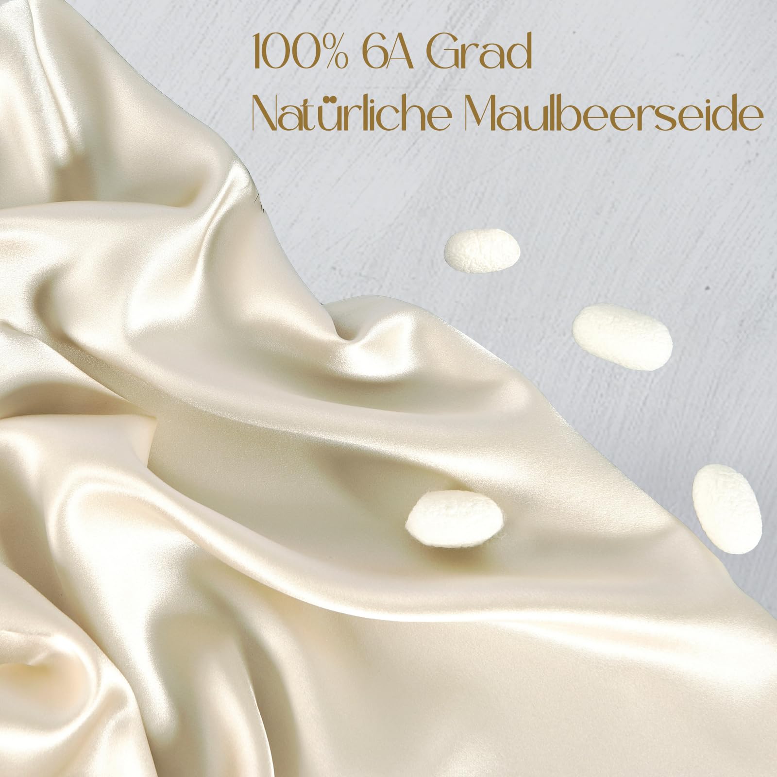 ZIMASILK Federa per cuscino, 100% seta, delicata sui capelli e sulla pelle, double-face, 19 momme, in pura seta di gelso, con cerniera, 1 pezzo (40 x 80 cm, beige)