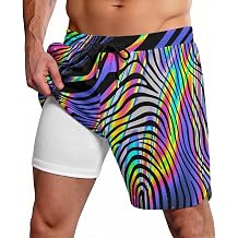 Mens Swim Trunks Funny Graphic Shorts Bathing Suit Quick Dry Board Shorts Summer Beach Rave Shorts with Mesh Lining