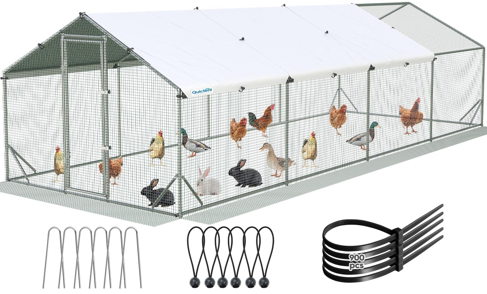 Quictent Large Metal Chicken Coop Run